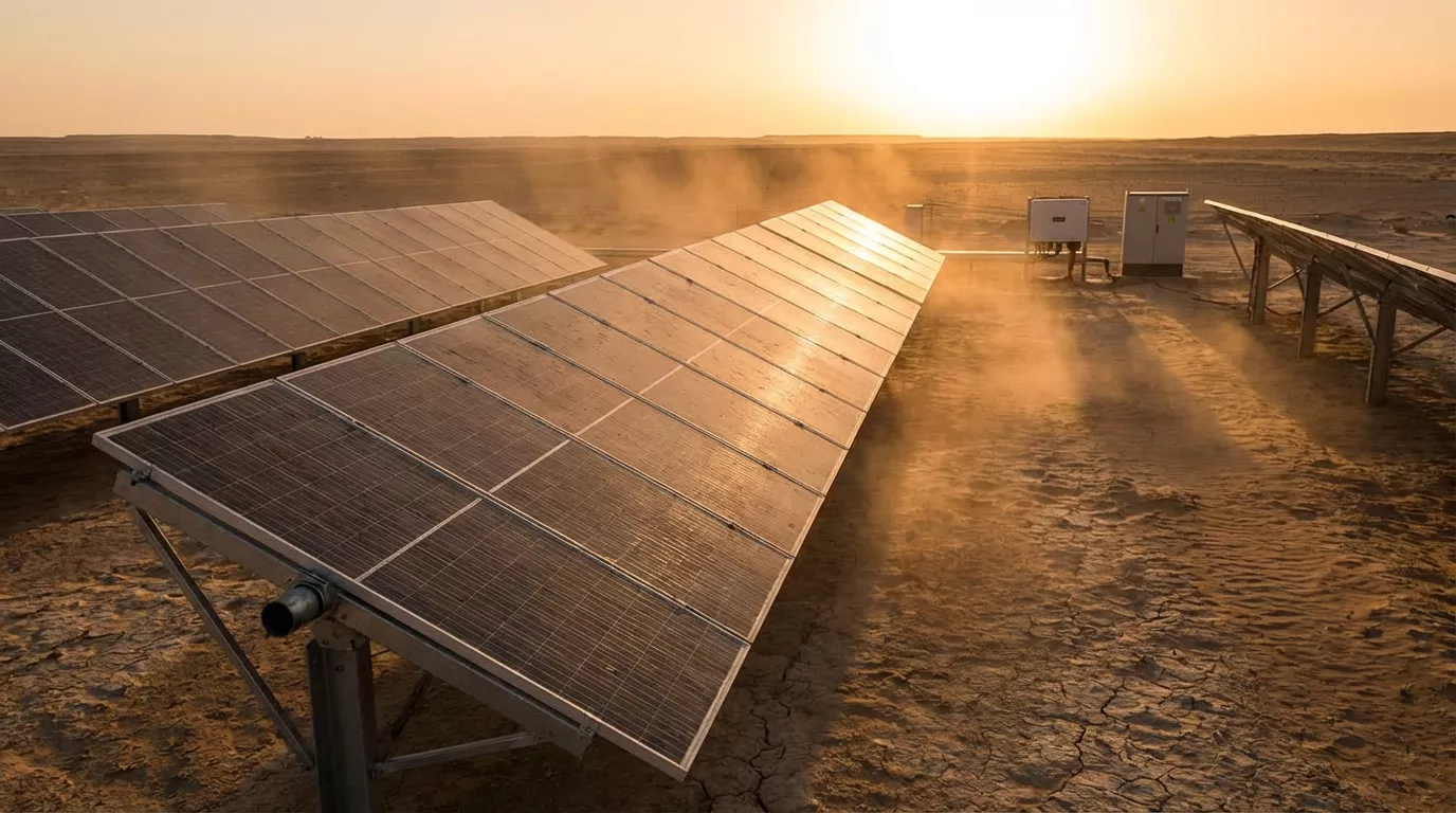Solar panels in the desert